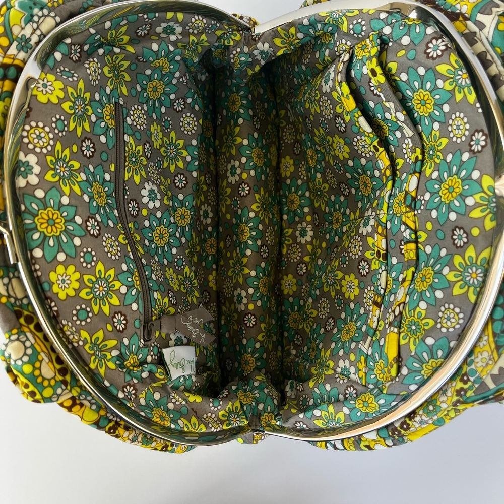Vera Bradley Eloise Lemon Parfait. Yellow and Green Paisley Quilted Shoulder Bag - Picture 8 of 10